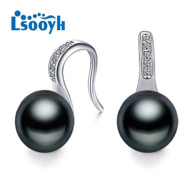 LSOOYH Natural Freshwater Pearl Earrings For Women Cubic Zirconia CZ Classic Earrings Pearl Jewelry
