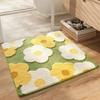 Square Floral Bath Mat, Ultra Plush Absorbent Bathroom Rug, Non-Slip Backing & Soft Touch Surface, Floor Mats for Bathroom Decor
