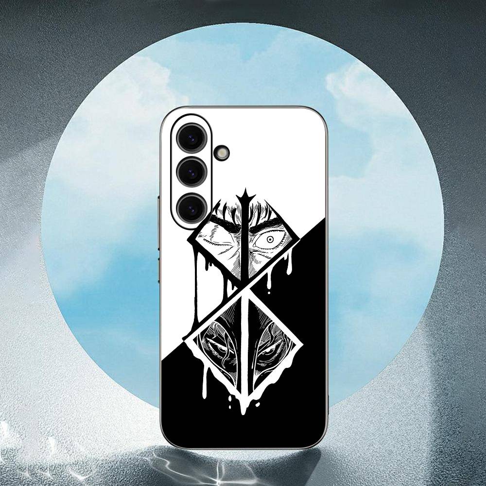 Berserk-k For Samsung Galaxy S23 S24 S25 Ultra S22 Plus S21 Black Soft Case Waterproof Soft Case