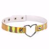 Collana in pelle poliuretanica per donna Choker olografico cuore metallo laser sciarpa gioielli moda