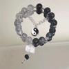 Wang Ye Daochang Impression Bracelet Female Niche Design New Chinese Tai Chi Bagua Double Beaded Bracelet Couple Jewelry