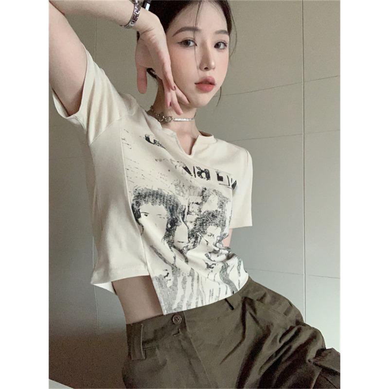 

YYFS Женская мода Повседневная Лето Весна Короткие рукава О-образный вырез Блузки и рубашки XL