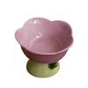Ceramic Bowl Non-slip Flower Shape High Foot Dogs Puppy Feeder Feeding Food Water Elevated Raised Dish Pet Supplies