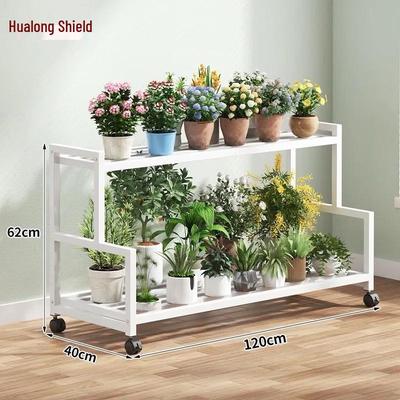Multi-Layer Movable Iron Flower Stand Shelf
