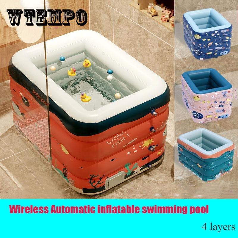 

Детский беспроводной надувной бассейн, бытовой детский душ, ведро, утолщенный складной крытый бассейн 120*90*75cm