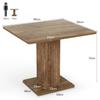 Dining Table for 4, 90 Cm X 80 Cm X 75 Cm Small Kitchen Table with Sturdy Base, Farmhouse Dinner Table for Dining Room