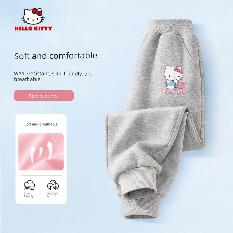 Pantalon pour Filles Hello Kitty Printemps et Automne 2026 Nouveau Pantalon de Sport pour Enfants Pantalon de Jogging Style Printemps Fin pour l'École