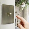 Retro EU Metallplatte Wand Kippschalter Steckdose, Bronzefarbener Antiker Edelstahl Wandschalter