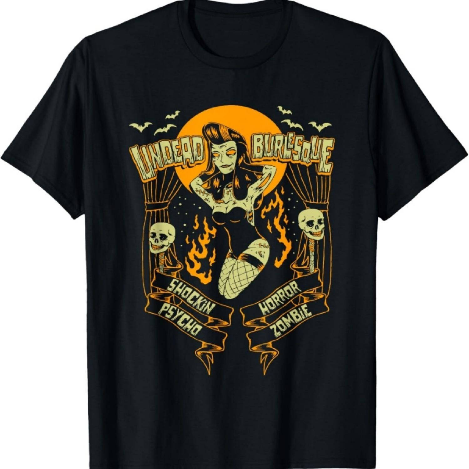 Horror Art - Sexy Undead Burlesque - Psychobilly Punk Art T-Shirt XXXXXL разноцветный