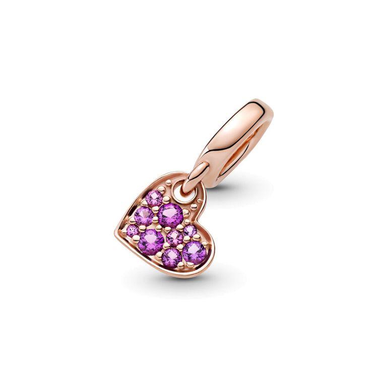 Pandora Tilted Heart Pavé Pendant Women Jewelry 789404C03