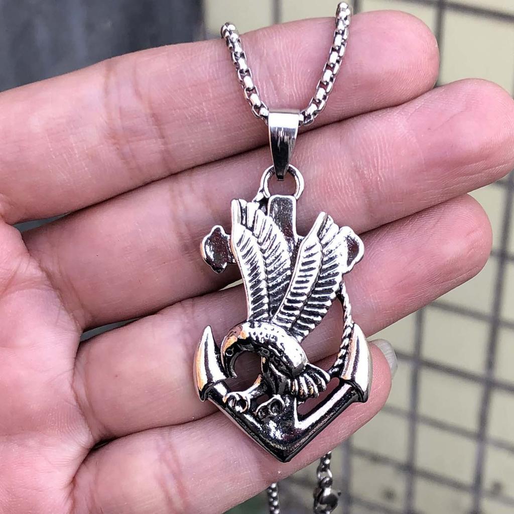 Necklace Punk Gothic Eagle Anchor Necklace Pendant