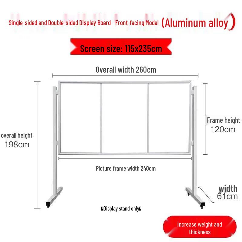 Mobile Floor-Standing Aluminum Poster Display Stand