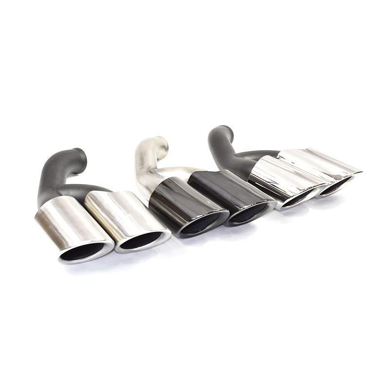Porsche Cayenne GTS Titanium Black/Silver Double Layer Tailpipe for 2015-2017 Models