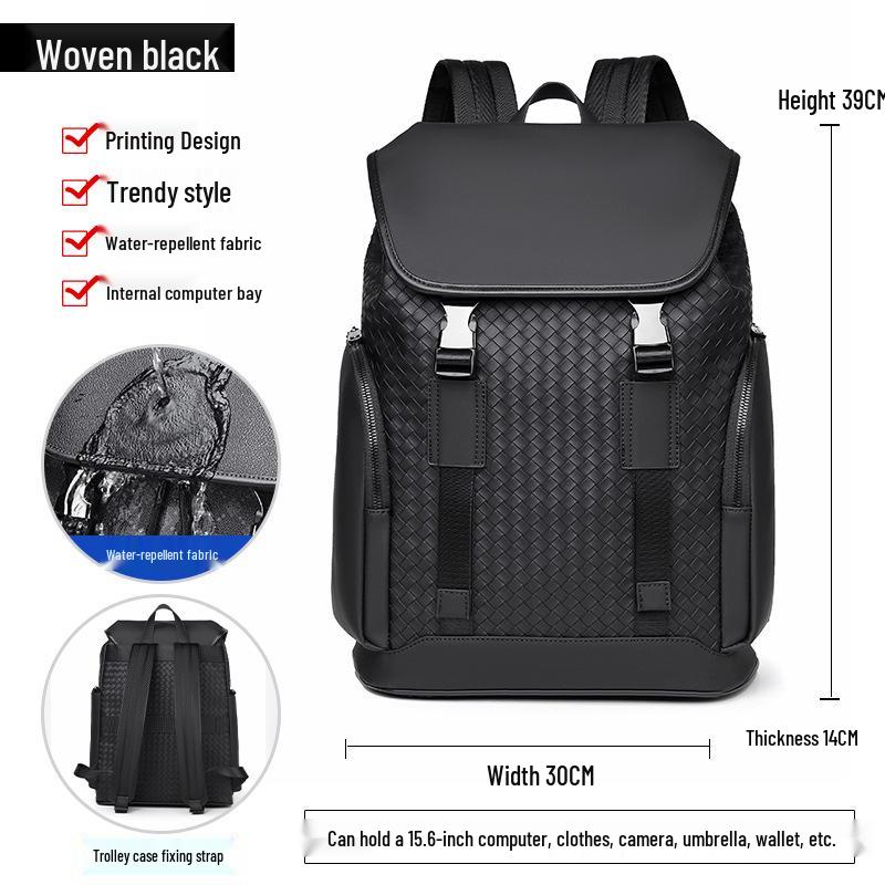 Men's Trendy High-End Business Laptop Backpack - Large Capacity Travel & Schoolbag with Old Flower Design