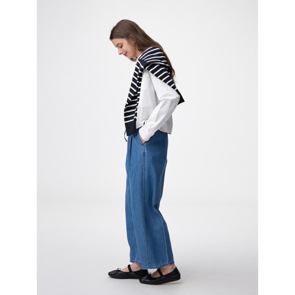 Gu By Uniqlo Light Denim Barrel Ankle Pants+ec  69.0 Cm Long 