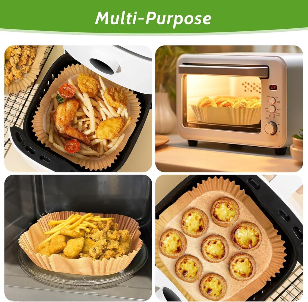 20/22/23cm Air Fryer Paper Liners Disposable Non-stick Oil-proof Baking Paper Liner for Oven Microwave Roasting Baking Accessori