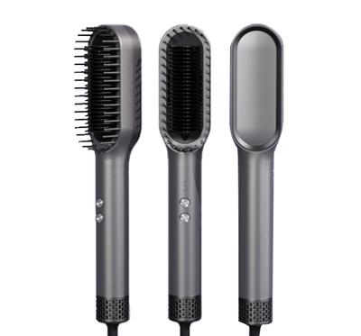 Negative Ions Hair Straightener Brush Anti Scald Anti Heat Damage Fast Heating Double Voltage 2 In 1 Hair Straightening