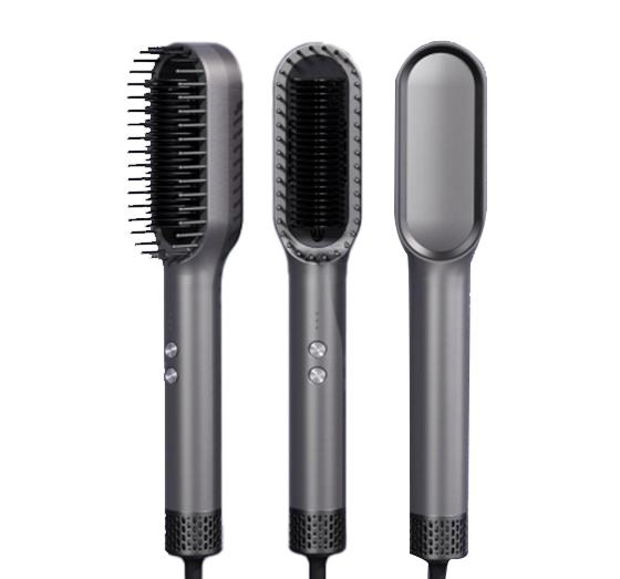 

Negative Ions Hair Straightener Brush Black Rose Red Anti Scald Anti Heat Damage Fast Heating 2 in 1 Hair Straightening сірий колір