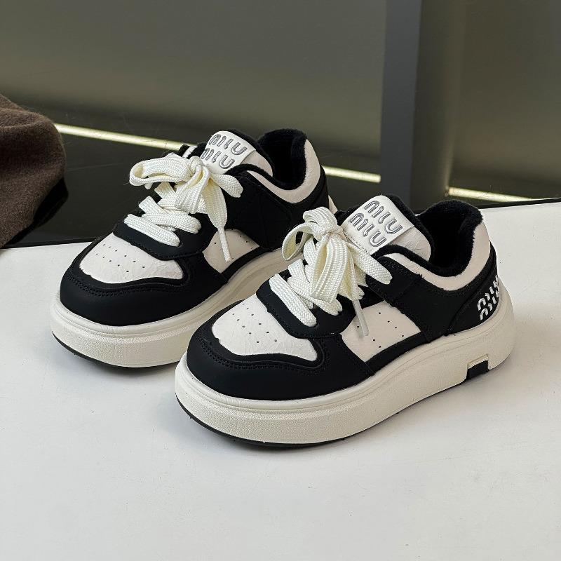 Children's two-cotton board shoes winter new classmates boys velvet white shoes fashion casual low-top two-cotton shoes