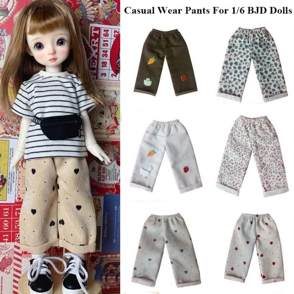 

Cute Striped Pants Fashion Wide Leg Pants Leopard Print Clothes for 1/6 BJD 30cm Dolls 8