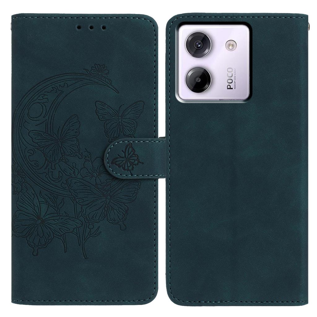 For Xiaomi Poco M7 Pro 5G Case Butterfly Flower Imprinted PU Leather Wallet Stand Phone Cover