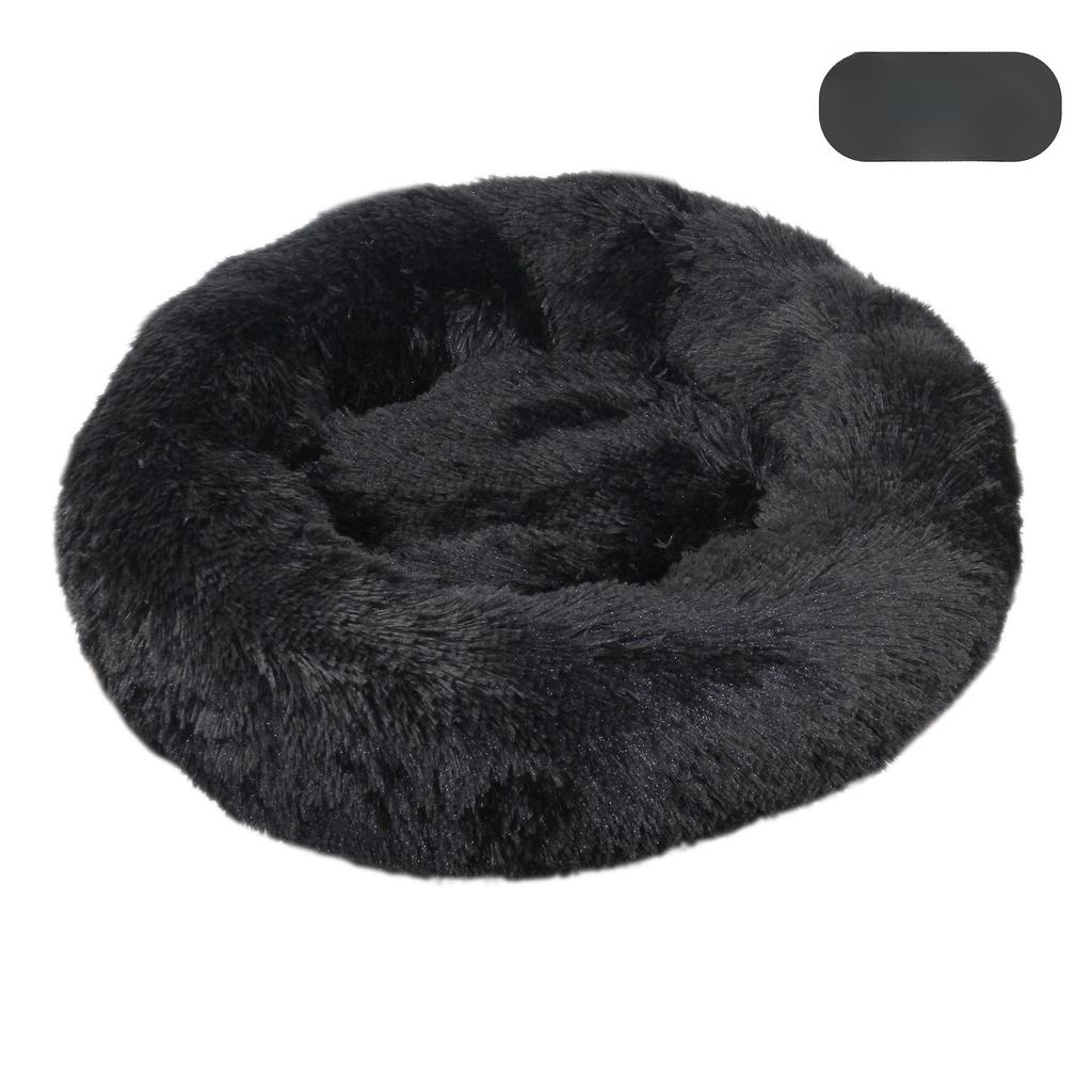 Washable Plush Round Dog Cat Bed Removable Cover Cozy Pet Mat for Deep Sleep Warm Pad