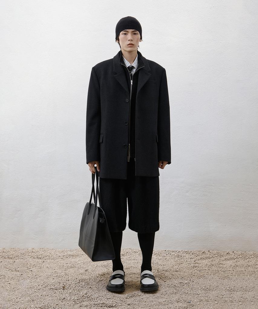 Youth Heavy Wool Half Coat - Charcoal Gray