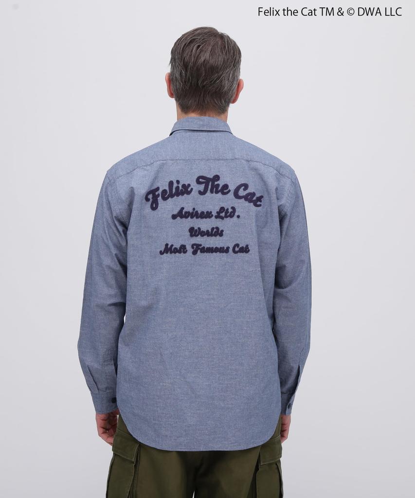 AVIREX FELIX CHAMBRAY Size SHIRT, Men's, 2XL, 367, Indigo, 783-5120008