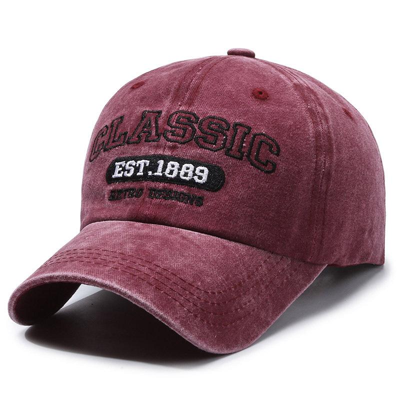 

Классическая мужская бейсболка из смесового хлопка - Стильная и удобная - Прочная для повседневной носки - Универсальный размер Adjustable вино красного