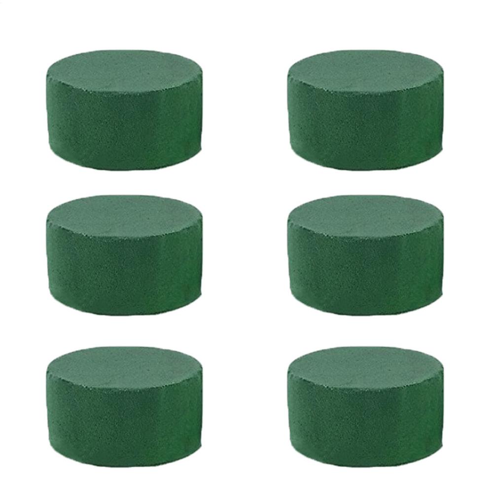 

6Pcs Wedding Aisle DIY Craft Floral Arrangement Water-Absorbing Home Garden Flower Foam Fresh-Keeping Round Brick Party Decor