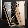Metal Frame Double Sided Glass Magnetic Phone Case For iPhone16 15 14 13 12 Pro Max X XS 8 7 14 Plus 13 12Mini Camera Lens Cover