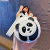 Creative Cartoon Leather Panda Keychain Girl Exquisite Bag Pendant Cute Dog Lion Keychain Car Key Chains for Women