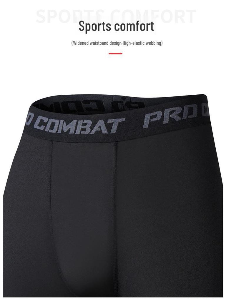 Men's Compression Sports Pants - Sweat-Wicking, High Elasticity, Breathable, Tight-Fitting for Basketball & Running.