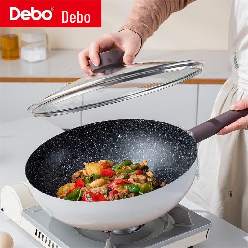 Debo DEP-950 Cappuccino Enamel Wok
