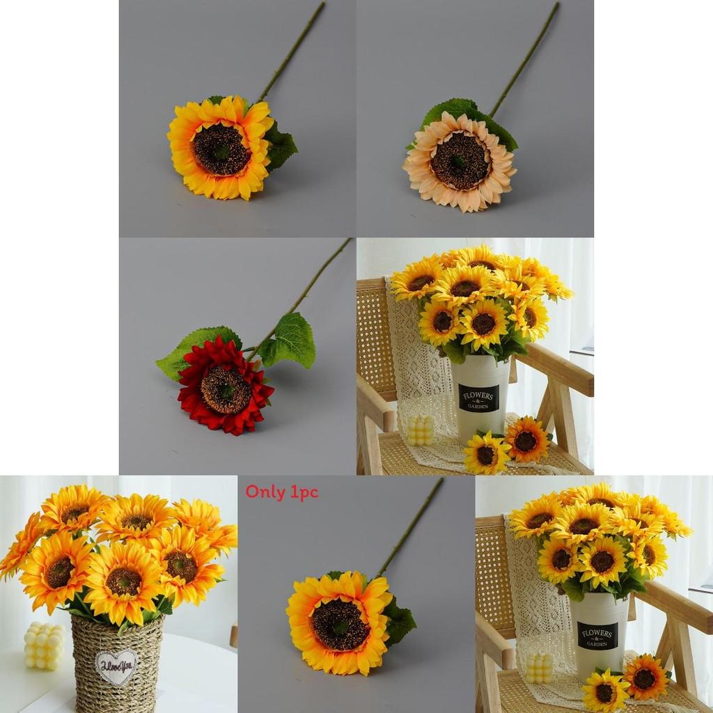 Sunflower Silk Flower Decor For Home Wedding Photography Outdoor Styling
