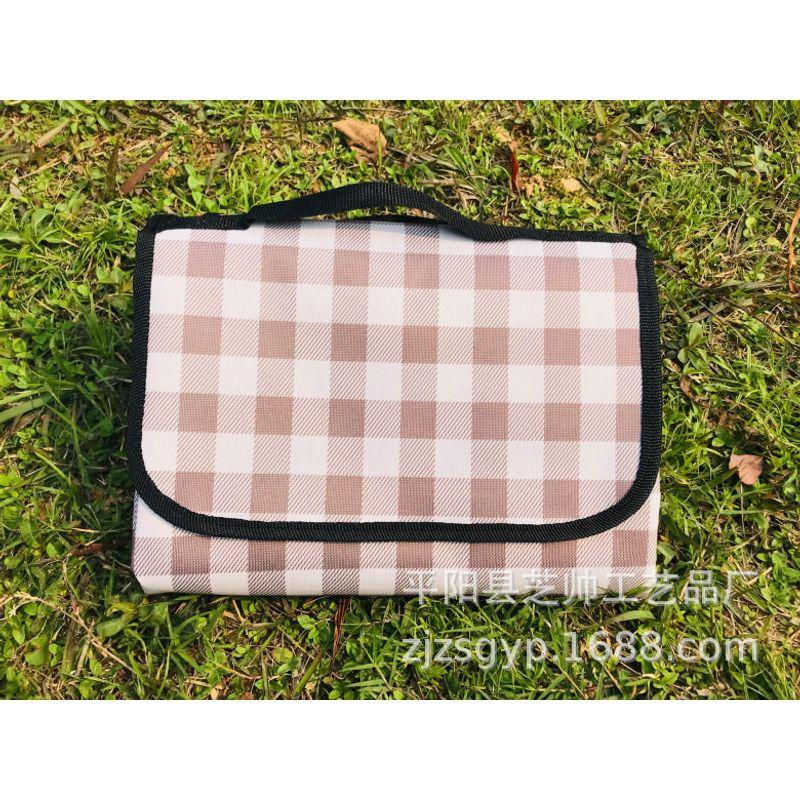 

Thickened Oxford Cloth Picnic Mat, Red and White Checkered, Yellow and White Checkered, Travel Mat, Moisture-Proof Mat, Beach Mat Coffee grid 150*80