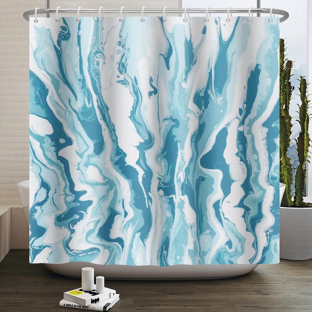 Marble Bathroom Curtain Abstract Modern Luxury Shower Curtain Waterproof Fabric Shower Curtain Bath Curtains With Hooks180x200