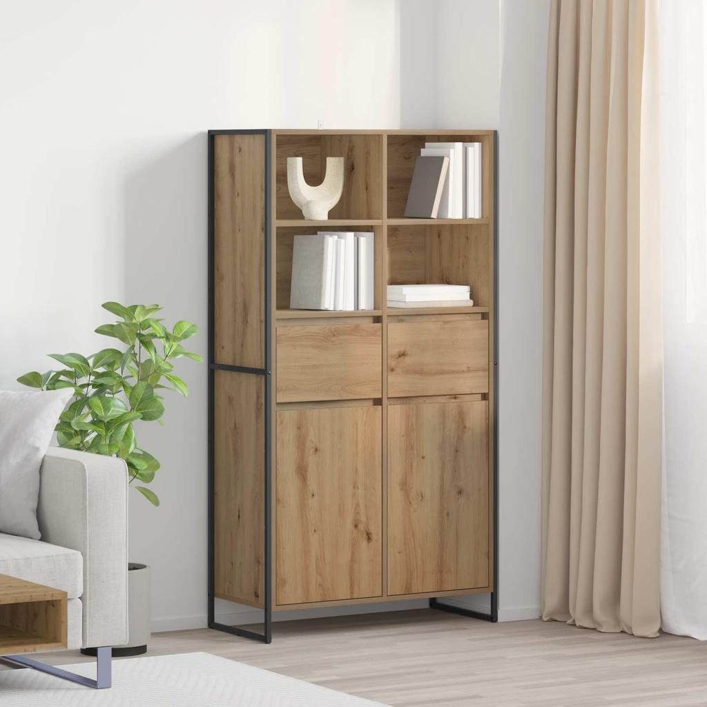 Sideboard 2 pcs Rustic Oak Finish 81 x 36 x 150.5 cm