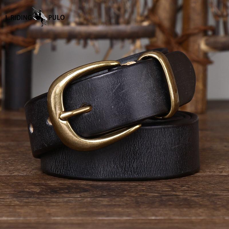 Fashionable Leather Belt Genuine Leather Pin Buckle Retro Old Korean Style Versatile Men and Women's Trouser Belt