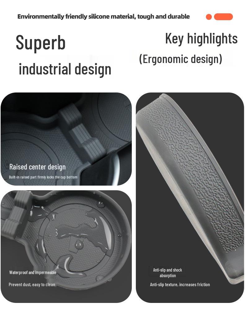 Rutschfeste Silikon-Becherhalter-Matte für das Interieur des Tesla Model 3/Y