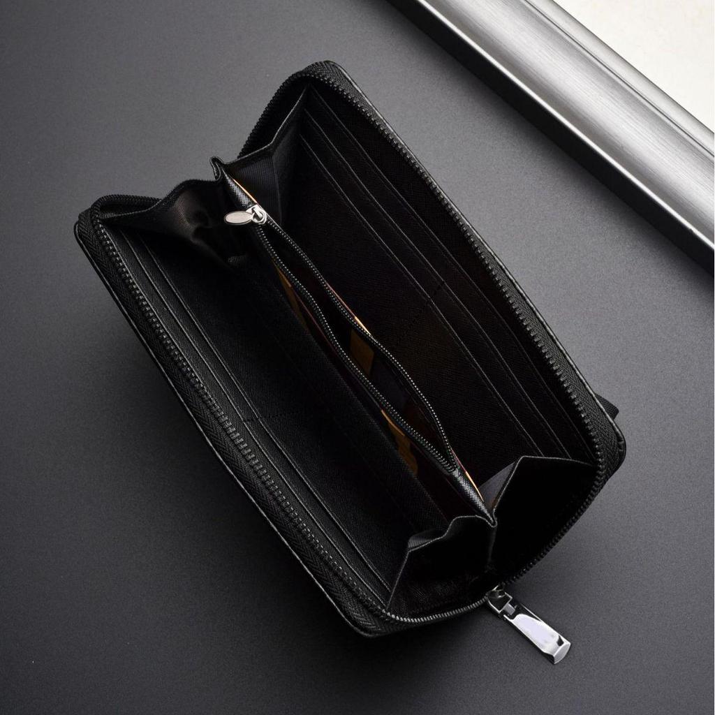 Men's RFID Anti-Theft Carbon Fiber Wallet - Large Capacity with Multi-Card Slots and Coin Purse