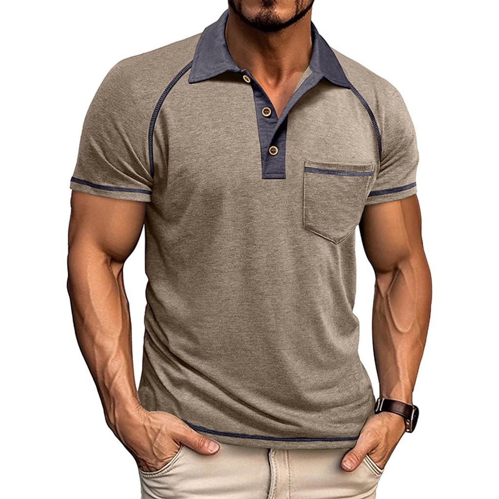 Men's Casual Long SleeveShirts Collared Button Cotton T,Shirt Classic Stylish Golf Shirt With Pocket