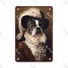 Metal Sign Gentleman Dog Wall Decor, Vintage Tin Plate for Living Room 20x30 cm