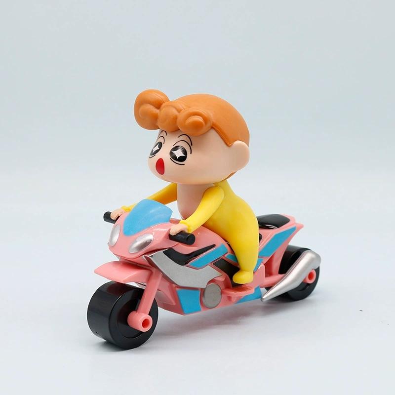 

Kawaii 4Pcs Crayon Shin-Chan Nohara Shiro Creative Cartoon Anime Figure Ride Motorcycle Models Cute Tabletop Ornaments Gifts (As shown-11600)-