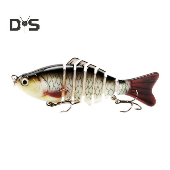 10CM/15.5G Multi-Jointed Fishing Lure with Hooks Realistic 7-Section Swimbait Bionic Hard Artificial Bait Freshwater Saltwater Fishing Accessories