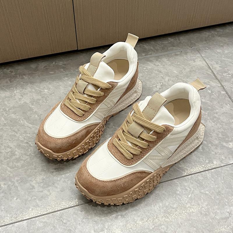 

Красные женские новые дышащие повседневные туфли на платформе с увеличением внутренней высоты, универсальные 39