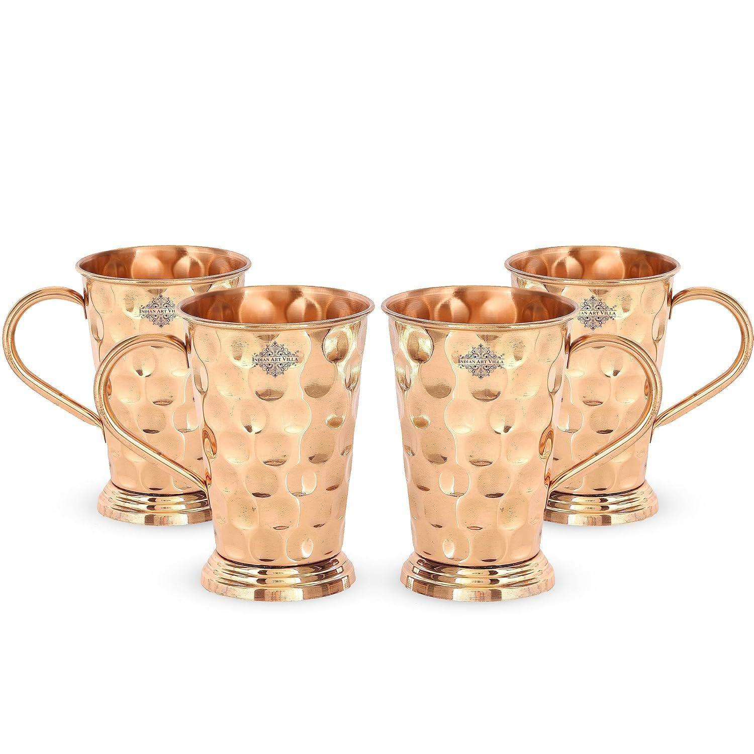 

Кружка для пива и коктейля «Московский мул» из чистой меди в форме длинного ведра с кованым дизайном, лучшая для пивных коктейльных вечеринок, барная посуда, объем 450 мл, набор из 4 штук