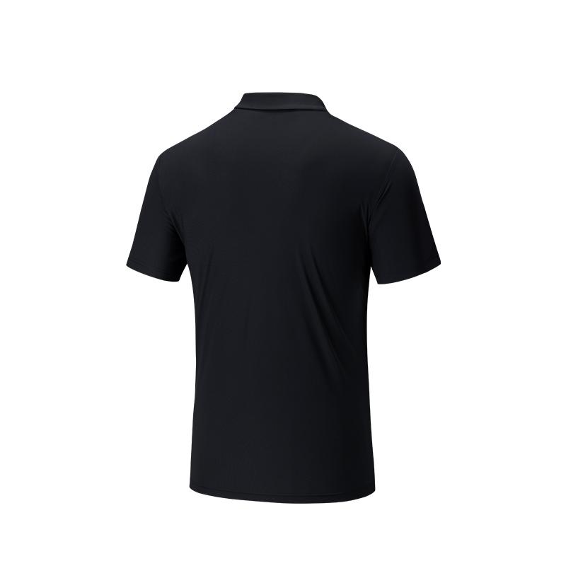 Anta Training Series Solid Color Comfortable Versatile Short Sleeve Polo Shirt Men Tops Black 152527101D-2