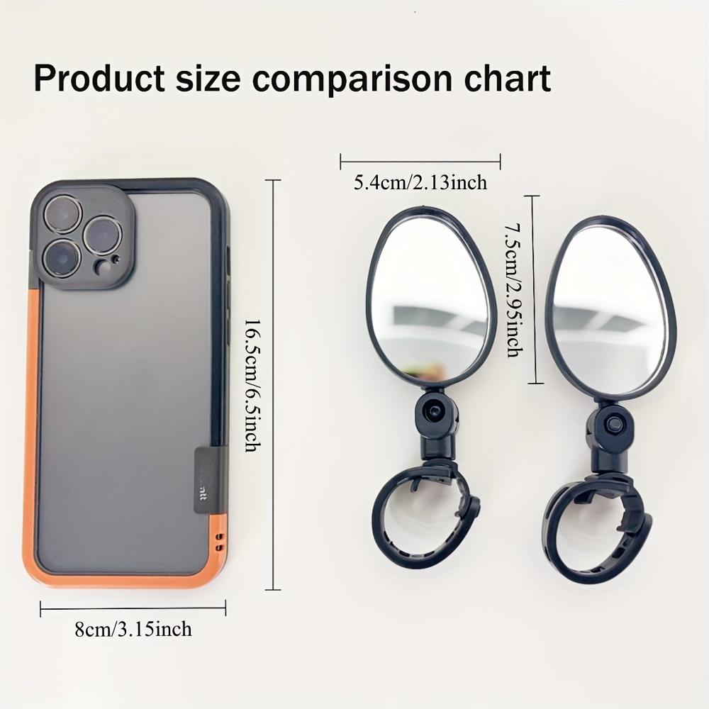 2 Stück Schwarzer 360° Verstellbarer Fahrrad-Rückspiegel mit Weitwinkelobjektiv - Langlebiges PVC, Universelle Passform für Renn- & Mountainbikes