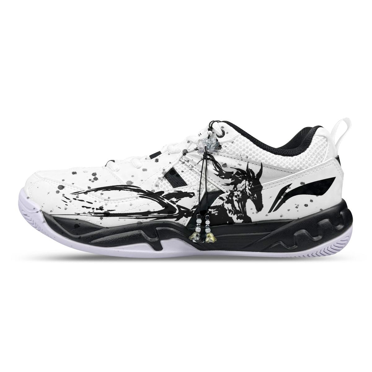 

Мужские низкие бадминтонные кроссовки Li Ning Koba из синтетической кожи и текстиля, Черно-белые AYTM079-11(Команда47-) 39